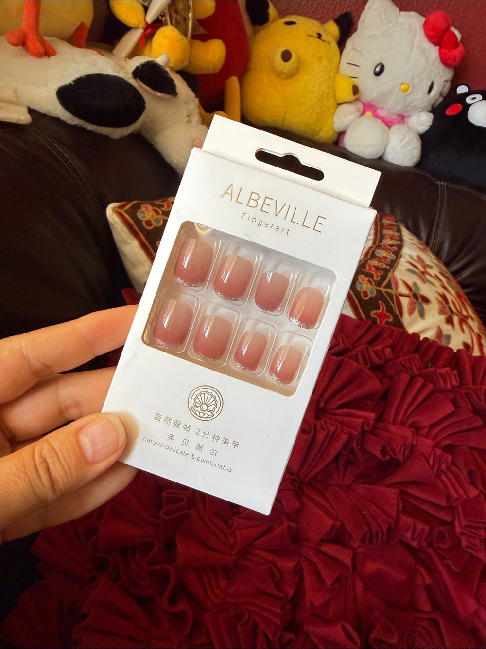 ALBEVILLE Fingerart Press On Gel Nails with Adhesive Gel Tabs Set, One Size